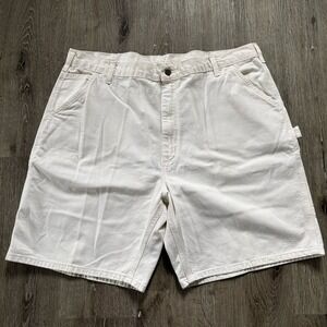 Vintage 90s Carpenter Carhartt Shorts Off White 90s Sz 42 Workwear Grunge B36NAT